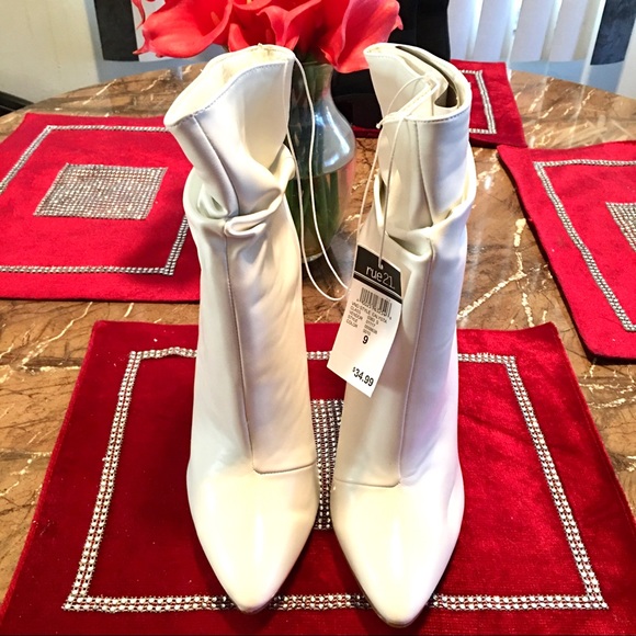 Rue21 Shoes - Sexy White Faux Leather Stiletto Booties
